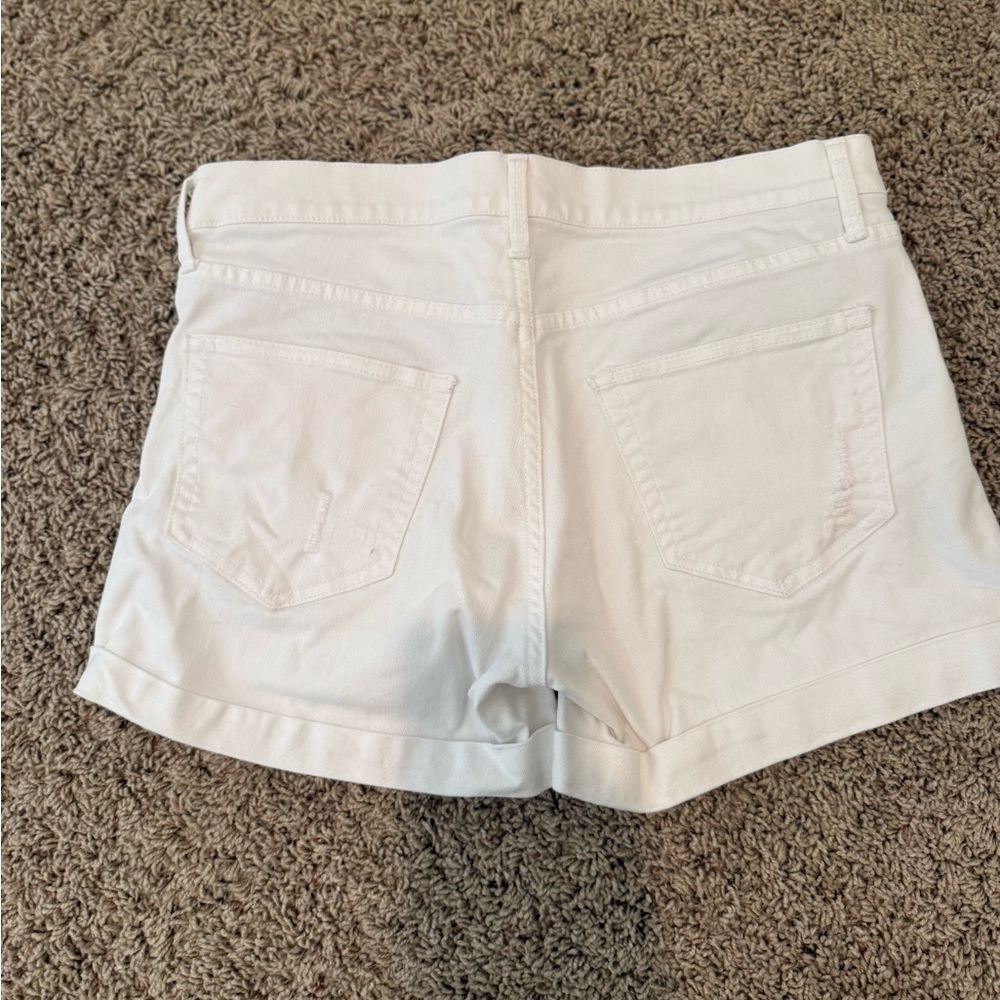 GAP Women's White Distressed Denim Jean Shorts - Picture 2 of 3